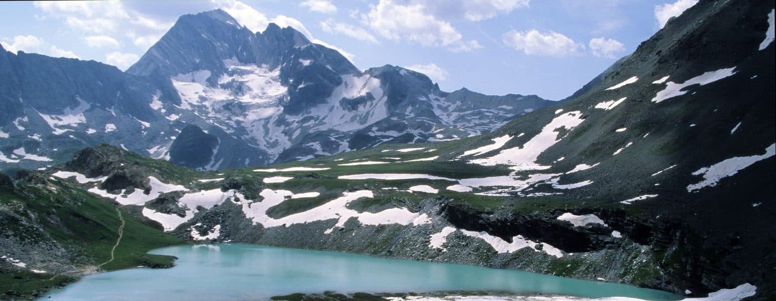 The Vanoise glaciers from the Plan du Lac plateau.