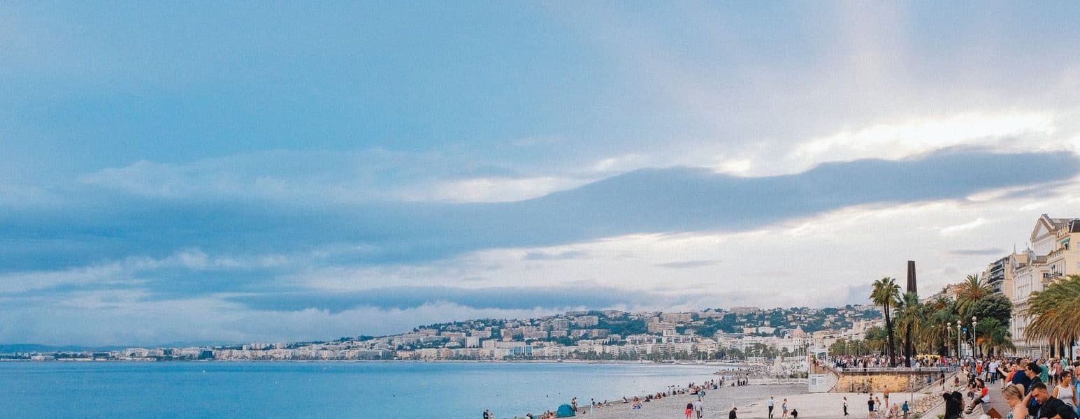 The Promenade des Anglais and the Baie des Anges.